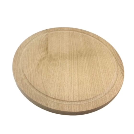 20cm Small Solid Beech Wood Round Chopping Board or Plinth with Groove